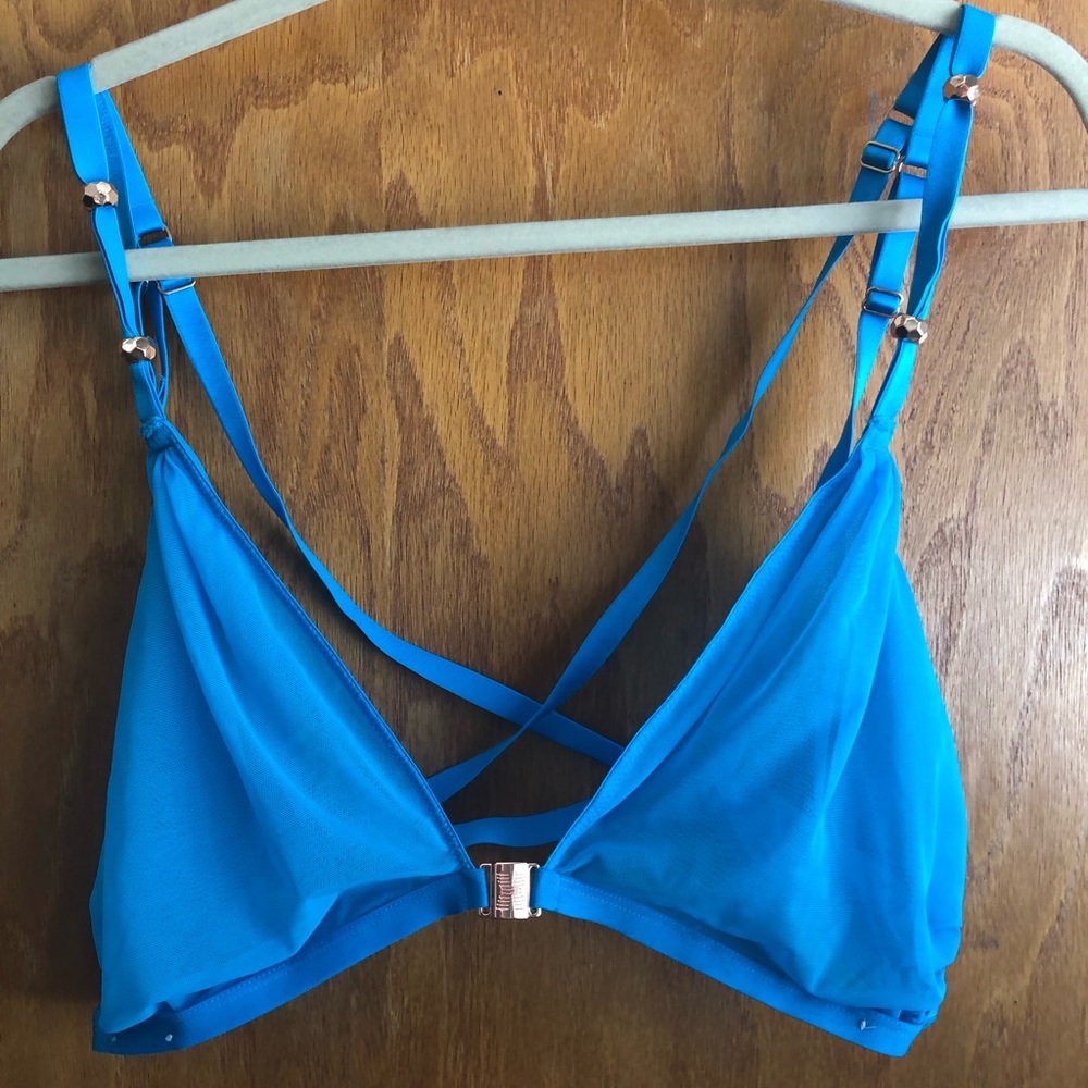 Savage x fenty strappy blue bralette